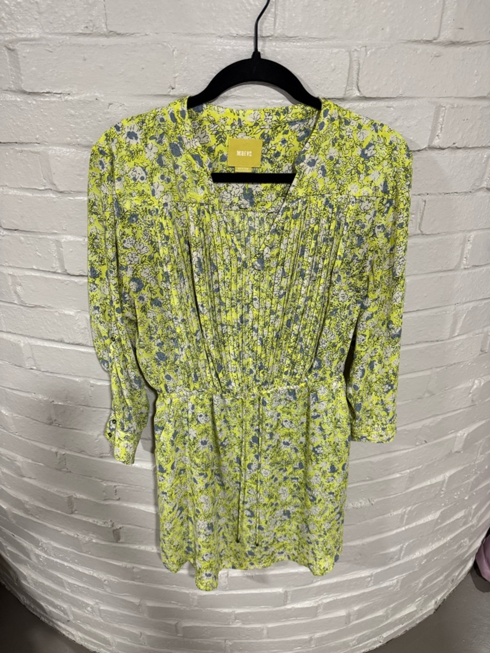 Maeve Neon Lime Floral Dress
